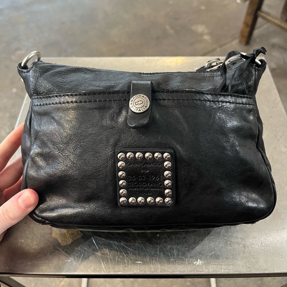 Black Studded Campomaggi Shoulder Bag/Clutch - Picture 2 of 5